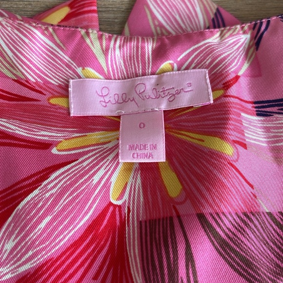 Lilly Pulitzer Silk Dress Women's 0 Floral Beach Coastal Vacation Tropical Artsy - Picture 6 of 9